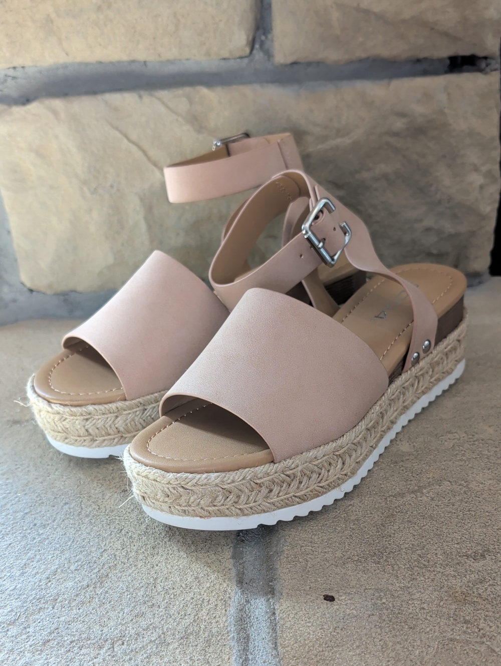 Soda Tan Espadrille Platform Ankle-Strap Sandals